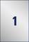 '1' en écriture bleu foncé sur un fond blanc.