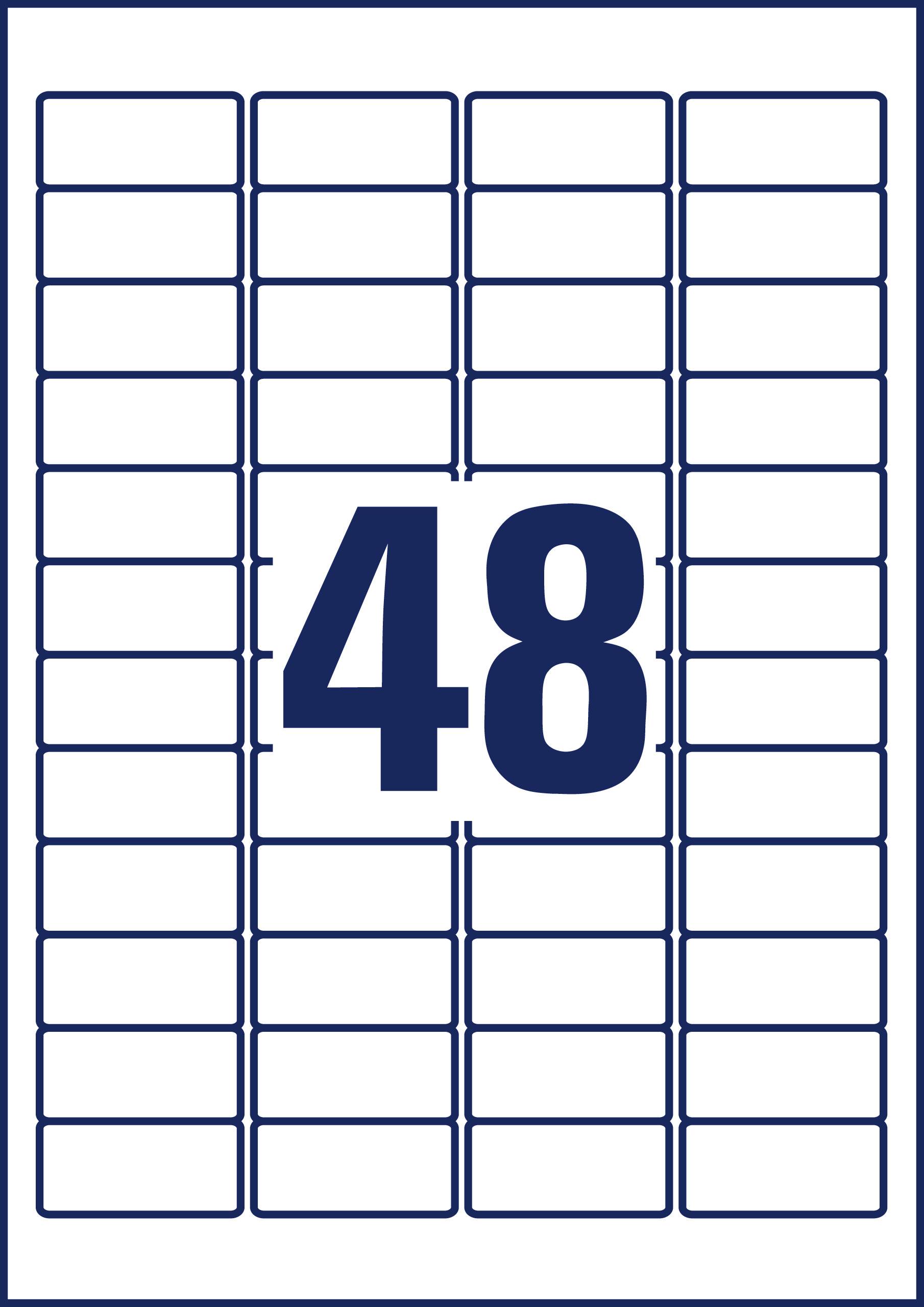 Tableau rempli avec la valeur '48', au centre en grande police bleue sur fond blanc, entouré de rectangles uniformes.