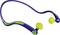 Casque audio sportif bleu avec arceau nuque et embouts jaunes. Idéal pour les activités, offrant un confort d'utilisation sans fil et un maintien sécurisé.