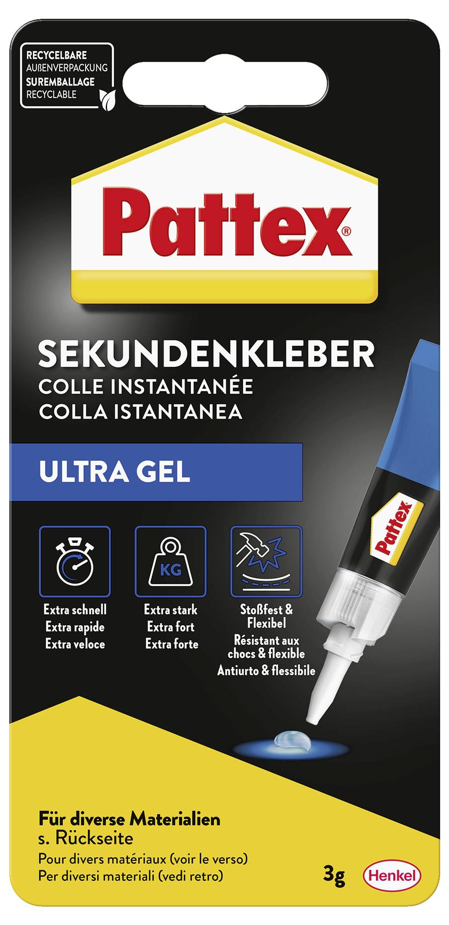 Colle à prise instantanée Pattex PSG2C 3 g-2