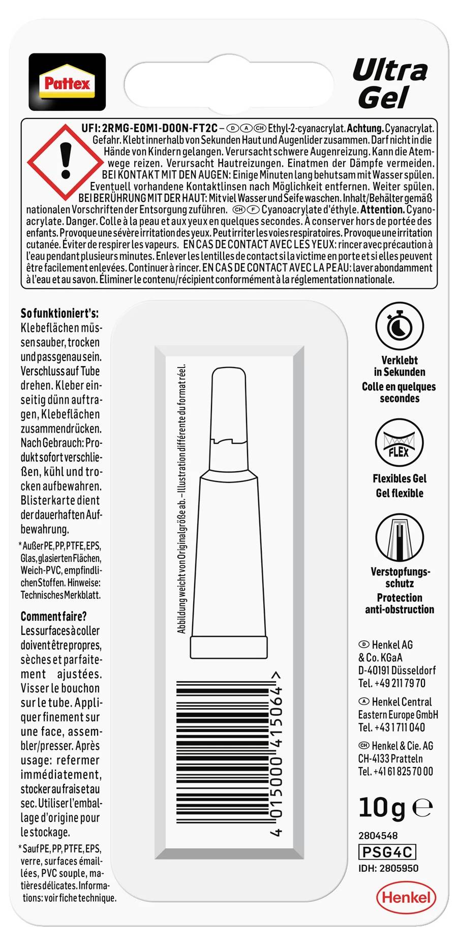 Colle à prise instantanée Pattex PSG4C 10 g-3