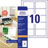 Avery-Zweckform C32011-25 Cartes de visite imprimables, bords lisses 85 x 54 mm blanc 250 pc(s) Format du papier: DIN A4