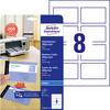 Avery-Zweckform C32015-10 Cartes de visite imprimables, bords lisses 85 x 54 mm blanc 80 pc(s) Format du papier: DIN A4