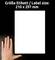 Une feuille blanche vierge de format 210 x 297 mm à côté d'une main pour comparer les dimensions, avec le texte 'Taille de l'étiquette / Label size'.