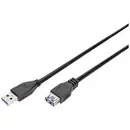 Digitus Câble USB USB 3.2 Gen1 USB-A mâle, USB-A femelle 3.00 m noir blindage double AK-300203-030-S