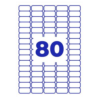 Graphique blanc avec des carreaux bordés de bleu ; au centre, le chiffre '80' en grand.