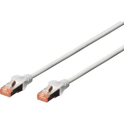 Digitus DK-1641-0025 RJ45 Câble réseau, câble patch CAT 6 S/FTP 0.25 m gris ignifuge, avec cliquet d'encastrement 1 pc(s