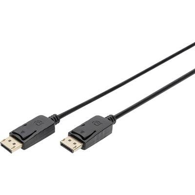 Câble DisplayPort avec deux fiches noires et un câble long et fin.