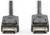 Deux fiches DisplayPort côte à côte, utilisées pour connecter des ordinateurs à des écrans afin de transmettre des signaux vidéo et audio.