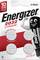 Paquet de 4 piles Energizer 2032 au lithium, composé de quatre piles CR2032 avec sécurité enfants et puissance longue durée. Durée de conservation de 10 ans notée.