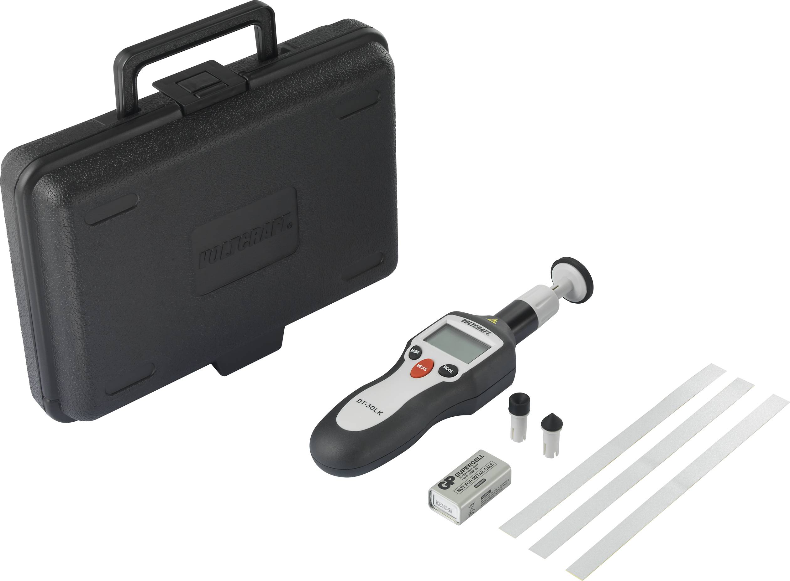 Un kit de réfractomètre portable avec mallette rigide. Comprend le réfractomètre numérique, des piles, un capuchon de protection et trois bandes de test.