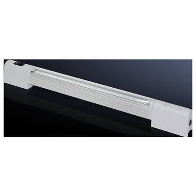 Barre lumineuse à LED de forme rectangulaire sur un fond sombre. La source lumineuse est répartie uniformément le long de la barre.