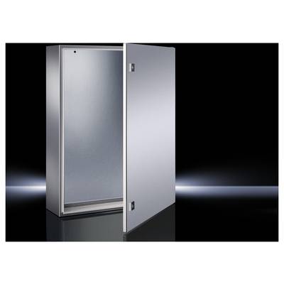 Armoire métallique à la porte légèrement entrouverte sur un fond noir, l'éclairage met en valeur la structure et la surface de l'armoire.