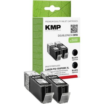 KMP Encre remplace Canon PGI-550BK XL compatible paquet de 2 noir C89D 1518,0021