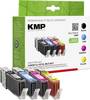 KMP Encre remplace Canon CLI-551BK XL, CLI-551C XL, CLI-551M XL, CLI551Y XL compatible pack bundle noir photo, cyan, magenta, jaune C90V 1520,0050