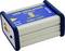 Un isolateur USB dans un boîtier gris avec des extrémités bleues. Sur le dessus, on peut lire 'USB-Isolateur GND-LIFT' en écriture jaune.