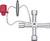 Une clé à quatre pans en argent avec embout amovible et un capuchon en plastique rouge sur une chaîne. Adaptée pour les armoires techniques.