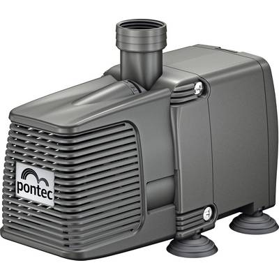 Une pompe à eau compacte de couleur grise avec un logo indiquant 'pontec', présentant une connexion de tuyau visible sur le dessus et des ventouses à la base.