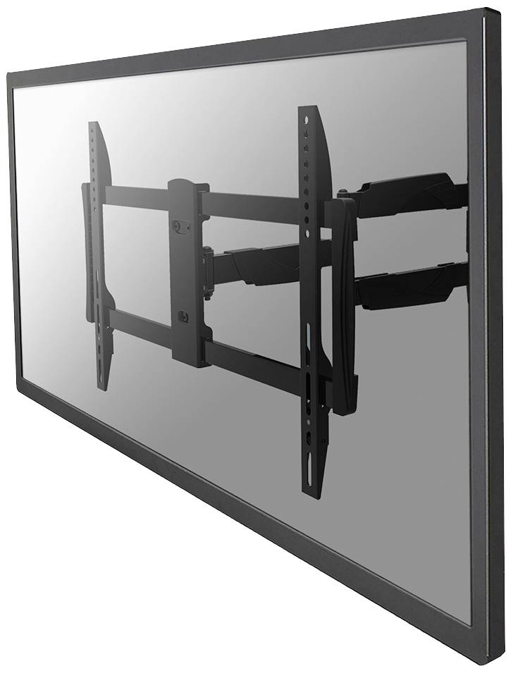 Un téléviseur à écran plat est installé sur un support mural réglable.
