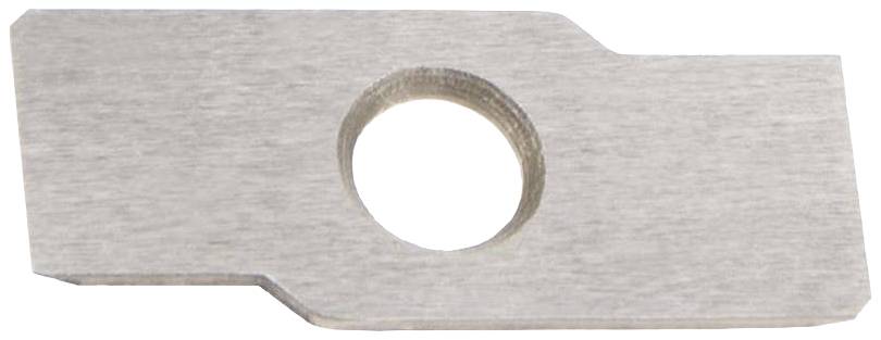 Plaque rectangulaire en métal avec un trou circulaire au centre, adaptée aux applications industrielles ou aux fixations mécaniques.