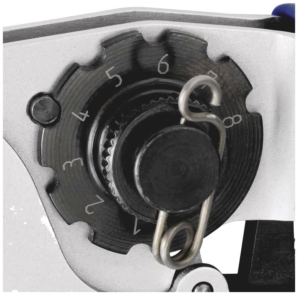 Sélecteur de position d'aiguille d'une machine à coudre, étiqueté de 0 à 6.