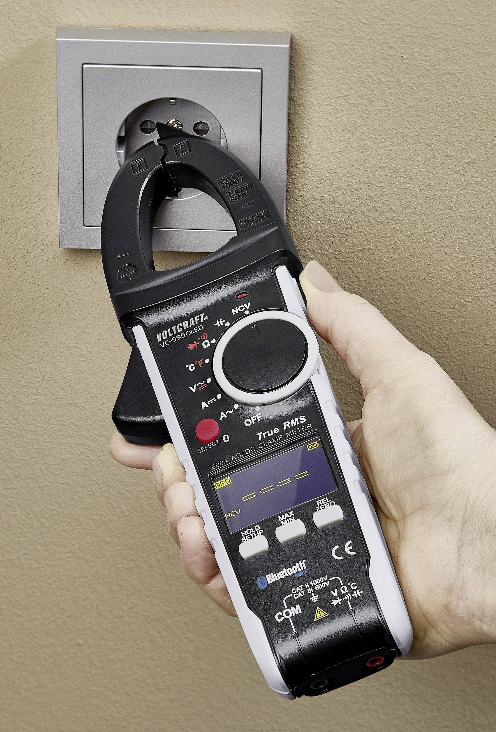 Pince ampèremétrique VOLTCRAFT VC-595OLED VC-595 OLED numérique étalonné: d'usine (sans certificat) affichage OLED CAT I-6