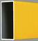Un profilé métallique rectangulaire jaune, partiellement représenté dans l'ombre.