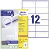 Avery-Zweckform 3424-200 Etiquette universelles 105 x 48 mm papier blanc 2640 pc(s) fixation permanente imprimante laser couleur, imprimante laser, photocopieuse couleur, photocopieuse, imprimante matricielle/à aiguilles, imprimante à jet d'encre, inscription à main