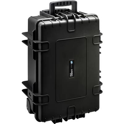 Une grande valise robuste à coque rigide de couleur noire, dotée de poignées. Adaptée au transport sécurisé d'équipements sensibles.