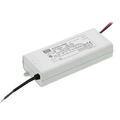 Pilote LED dans un boîtier rectangulaire avec étiquetage, connexions de câbles visibles. Adapté aux applications LED à courant constant.