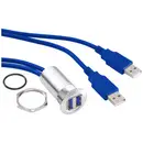 Adaptateur USB 3.0 2 x USB femelle type A vers 2 x USB mâle type A avec 60 cm de câble TRU COMPONENTS USB-13 1313910 1 p
