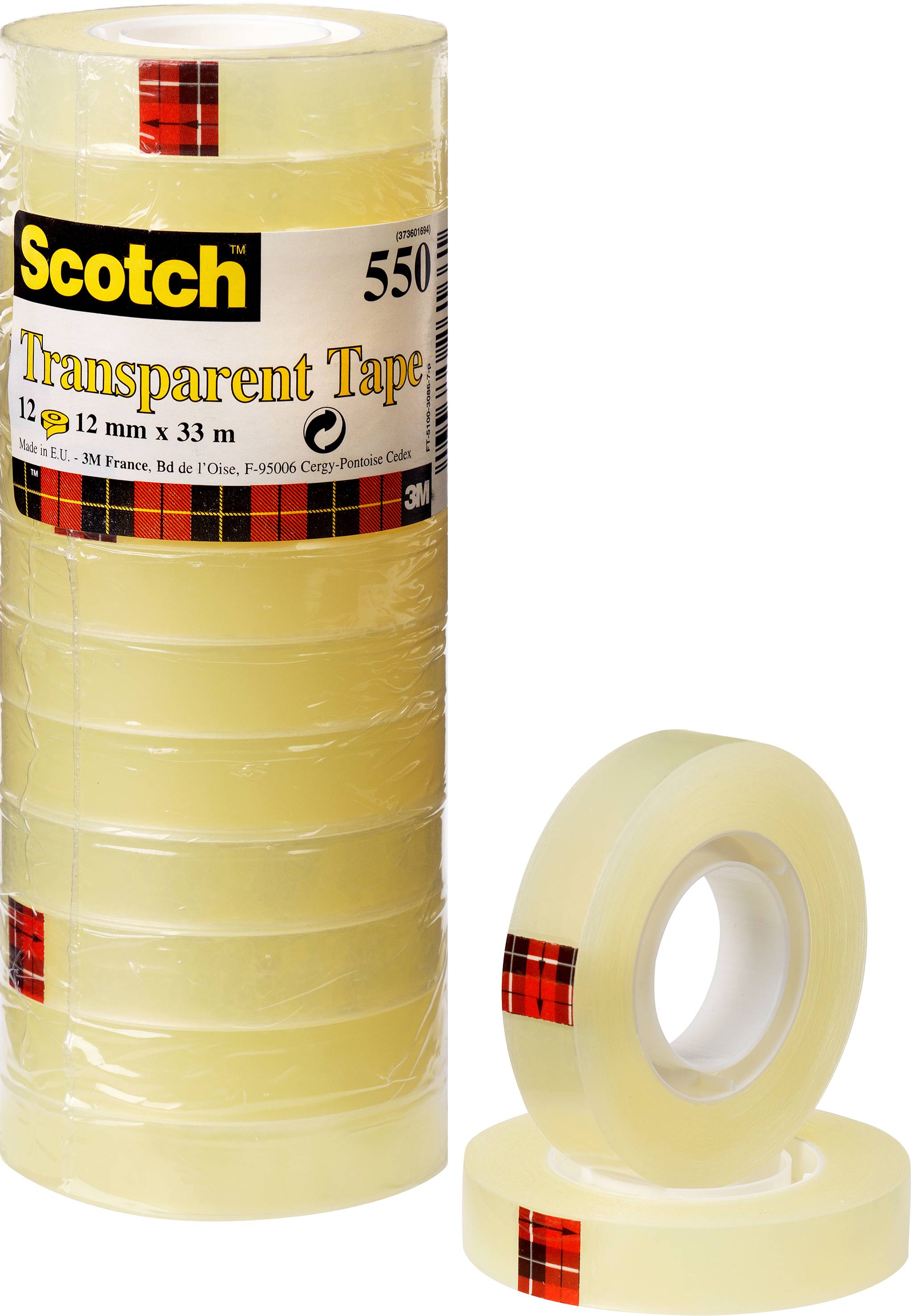 Ruban adhésif Scotch® 550 Scotch 5501233 transparent (L x l) 33 m x 12 mm acrylate 12 pc(s)