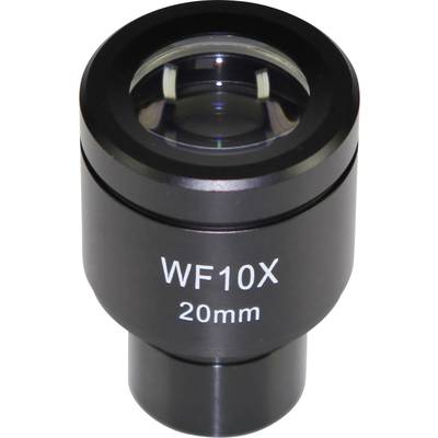 Oculaire de microscope noir portant l'inscription 'WF10X 20mm', offrant un grossissement de 10x et un diamètre de 20 mm.