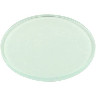 Un disque de verre rond, transparent et vide repose sur une surface plane.