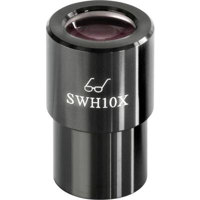 Oculaire noir de microscope portant l'inscription « SWH10X ».