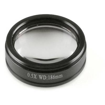 Une loupe noire portant l'inscription « 0,5X WD:186 mm ».