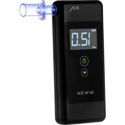 Éthylotest numérique ACE AF-33 affichant 0,51 g/l. L'appareil est équipé d'un embout buccal et de deux touches de commande.