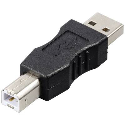 Adaptateur USB 2.0 Renkforce rf-usba-03 - [1x USB 2.0 type A mâle - 1x USB 2.0 type B mâle] - noir contacts dorés
