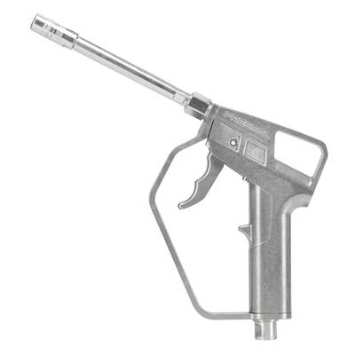 Pistolet pneumatique métallique avec déclencheur et buse ; typiquement utilisé pour des applications de nettoyage à air comprimé.