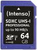 Carte SDXC Intenso Professional 64 GB Class 10, UHS-I