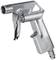 Un pistolet pneumatique argenté avec détente et filetage cranté à l'extrémité, vraisemblablement destiné à des utilisations industrielles ou artisanales.