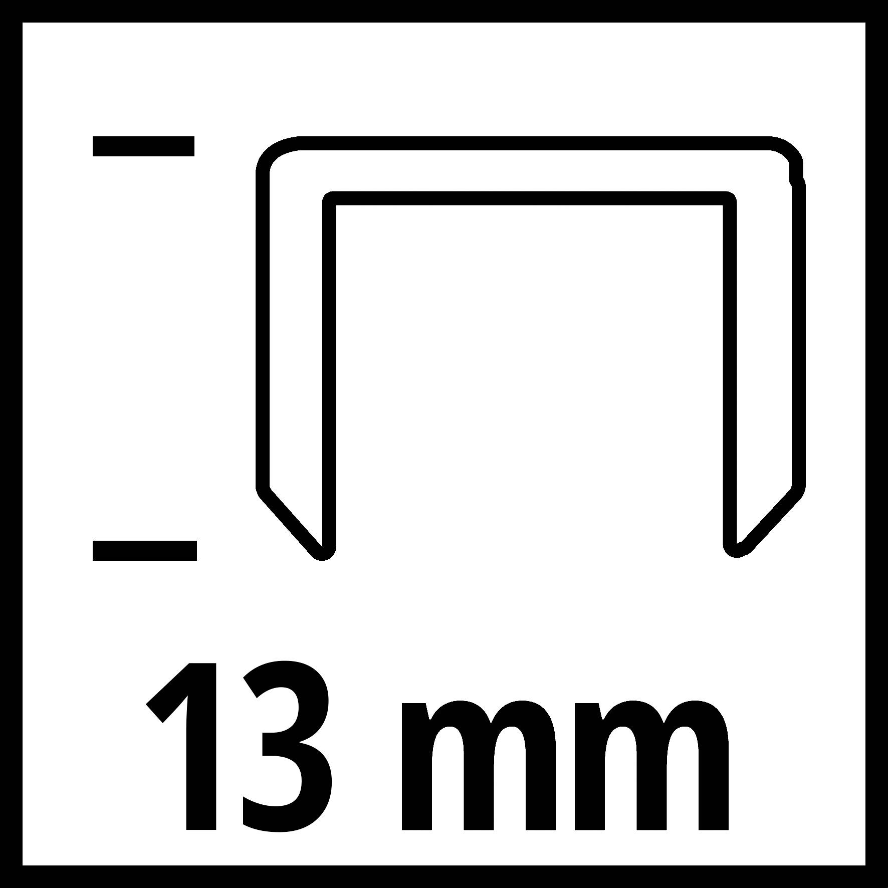 'Symbole d'un agrafe métallique de 13 mm de long.'