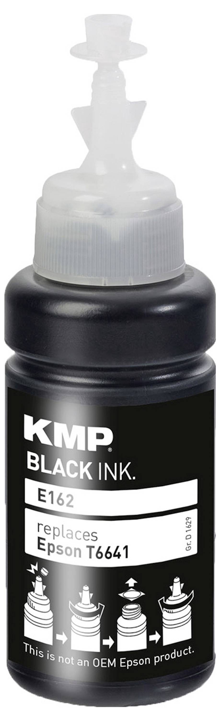 KMP Encre de recharge remplace Epson T6641 compatible noir 70 ml E162 1629,0001-2