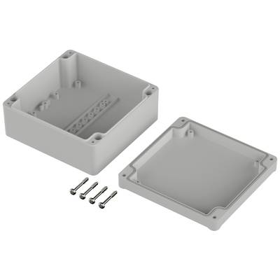 Boîtier en plastique ouvert, avec quatre vis à côté pour la fixation du couvercle.