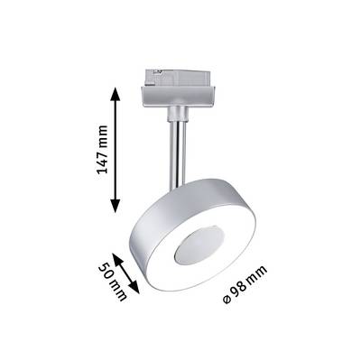 Plafonnier cylindrique en argent, diamètre de 98 mm, largeur de 50 mm, hauteur de 147 mm.