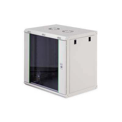 'Une armoire serveur blanche avec une porte avant en verre et des fentes de ventilation en haut, adaptée aux équipements réseau ou de stockage de données.'
