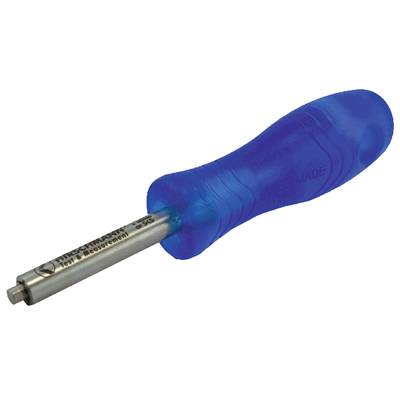 Un tournevis bleu avec une poignée ergonomique et une lame argentée portant l'inscription 'PB SWISS TOOLS'.