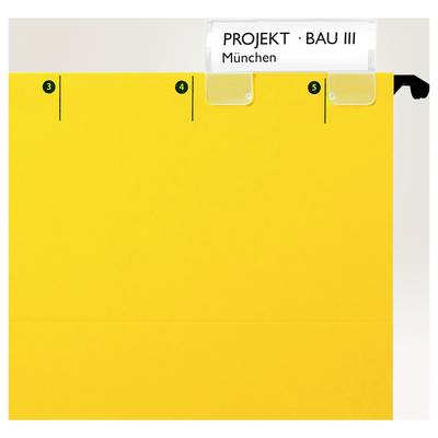 Dossier jaune avec marques de registre 3, 4 et 5 ; en haut étiquette « PROJET · CONSTRUCTION III Munich ».