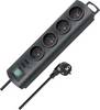 Bloc multiprise avec interrupteur Brennenstuhl 1153304124 x4 noir fiche FR 1 pc(s)