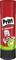 Un bâton de colle rouge 'Pritt Original' affichant les mentions '97% d'ingrédients naturels', 'forte', et 'recyclable', avec une mascotte souriante.